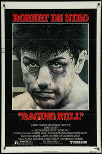 6j1081 RAGING BULL 1sh 1980 Hagio art of Robert De Niro, Martin Scorsese boxing classic!