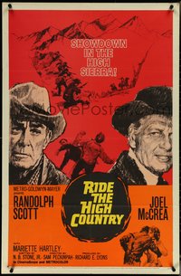 6j1096 RIDE THE HIGH COUNTRY 1sh 1962 Randolph Scott & Joel McCrea have a showdown in High Sierra!
