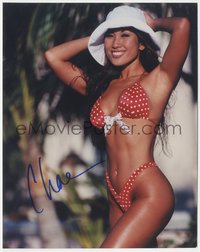 6j0174 CHAE AN signed color 8x10 REPRO photo 1980s the sexy Korean WCW Nitro wrestler in bikini!