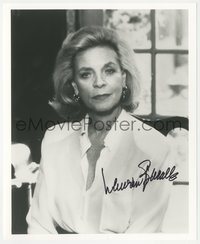 6j0183 LAUREN BACALL signed 8x10 REPRO photo 1990s great waist-high portrait later in her career!
