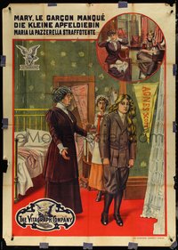 6j0220 WHEN MARY GREW UP 39x55 special poster 1913 Clara Kimball Young disguises as boy, ultra rare!
