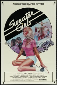 6j1166 SWEATER GIRLS 1sh 1978 hilarious look at the nifty fifties, great sexy artwork!