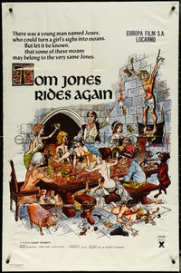 6j1194 TOM JONES RIDES AGAIN 1sh 1972 Tom and Glen Glan, completely wacky and sexy art, rare!