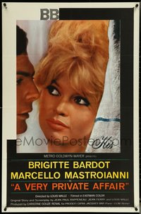 6j1209 VERY PRIVATE AFFAIR 1sh 1962 Louis Malle's Vie Privee, c/u of sexiest Brigitte Bardot!