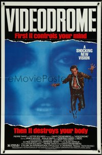 6j1211 VIDEODROME 1sh 1983 David Cronenberg, James Woods, huge c/u of Debbie Harry, sci-fi!