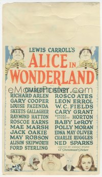 6j0269 ALICE IN WONDERLAND mini WC 1933 Charlotte Henry & Lewis Carroll's classic characters, rare!