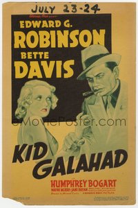 6j0278 KID GALAHAD mini WC 1937 Michael Curtiz, art of Edward G. Robinson & sexy Bette Davis, rare!