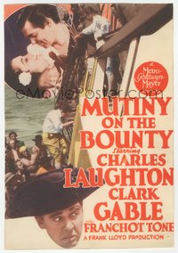 6j0283 MUTINY ON THE BOUNTY mini WC 1935 Clark Gable, Charles Laughton, sexy Movita, rare!