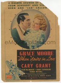 6j0293 WHEN YOU'RE IN LOVE mini WC 1937 Australian opera star Grace Moore & Cary Grant, ultra rare!