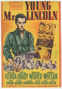 6j0294 YOUNG MR. LINCOLN mini WC 1939 Henry Fonda as President Abraham Lincoln, John Ford, rare!