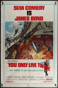 6j1233 YOU ONLY LIVE TWICE 1sh 1967 Frank McCarthy volcano art of Sean Connery as James Bond!