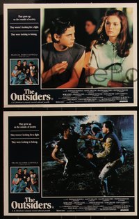 6j0218 OUTSIDERS 7 cut Aust LC poster cards 1982 Coppola, S.E. Hinton, Howell, Dillon, Macchio!