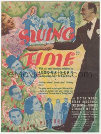 6j0262 SWING TIME herald 1936 great images of Fred Astaire dancing with pretty Ginger Rogers, rare!