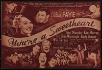 6j0265 YOU'RE A SWEETHEART herald 1937 Alice Faye, George Murphy & Broadway showgirls, ultra rare!