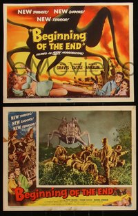 6j0655 BEGINNING OF THE END 8 LCs 1957 Peter Graves, Bert I. Gordon giant grashopper sci-fi thriller!