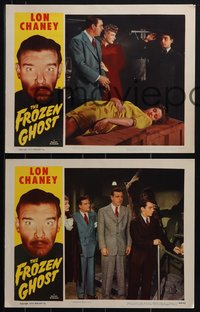 6j0730 FROZEN GHOST 3 LCs R1954 Lon Chaney Jr, Ankers, Verdugo, he will turn your blood to ice!