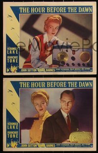 6j0681 HOUR BEFORE THE DAWN 8 LCs 1944 great images of Nazi spy Veronica Lake, Franchot Tone!