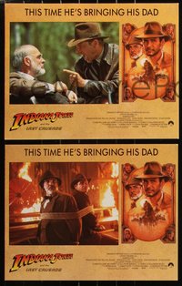 6j0685 INDIANA JONES & THE LAST CRUSADE 8 LCs 1989 cool images of Harrison Ford & Sean Connery!