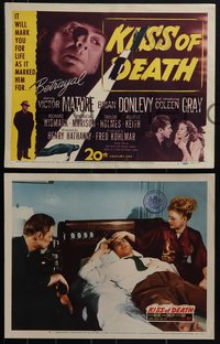 6j0687 KISS OF DEATH 8 LCs 1947 Victor Mature, Brian Donlevy, Coleen Gray, film noir classic!