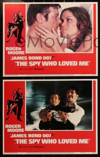 6j0711 SPY WHO LOVED ME 8 LCs 1977 Roger Moore as James Bond, Barbara Bach, Richard Kiel, Munro!