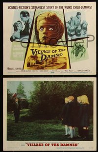 6j0717 VILLAGE OF THE DAMNED 8 LCs 1960 science-fiction's strangest story of the weird child-demons!