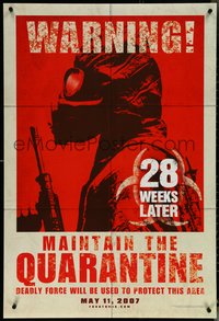 6k0531 28 WEEKS LATER teaser DS 1sh 2007 McCormack, Robert Carlyle, maintain the quarantine!