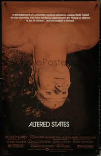 6k0541 ALTERED STATES foil 25x40 1sh 1980 William Hurt, Paddy Chayefsky, Ken Russell, sci-fi!