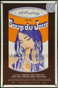 6k0544 AMERICAN SEX FANTASY 1sh 1975 girl eating man Campbell's soup image, Soup Du Jour, rated X!
