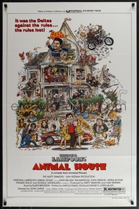 6k0546 ANIMAL HOUSE style B 1sh 1978 John Belushi, John Landis classic, art by Rick Meyerowitz!