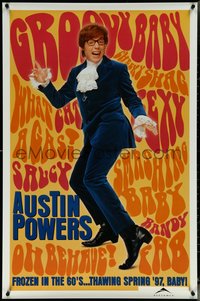 6k0553 AUSTIN POWERS: INT'L MAN OF MYSTERY teaser 1sh 1997 Mike Myers, sexy Elizabeth Hurley!
