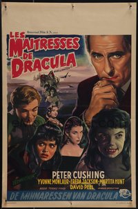 6k0134 BRIDES OF DRACULA Belgian 1960 Hammer horror, Peter Cushing as Van Helsing, different!