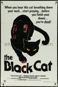 6k0579 BLACK CAT 1sh 1984 Lucio Fulci's Il Gatto Nero, cool feline horror art!