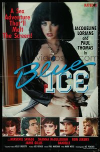 6k0592 BLUE ICE 24x36 1sh 1985 Herschel Savage, Jacqueline Lorians, Paul Thomas!