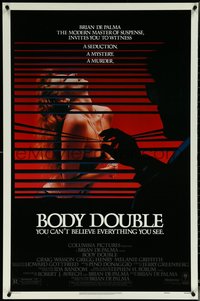 6k0596 BODY DOUBLE 1sh 1985 Brian De Palma, Melanie Griffith, voyeur watches sexy woman!