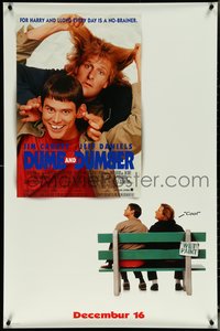 6k0643 DUMB & DUMBER advance DS 1sh 1995 Jim Carrey & Jeff Daniels are Harry & Lloyd!