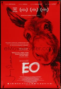 6k0656 EO signed 1sh 2023 by director Jerzy Skolimowski, cool close-up art of donkey!