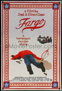 6k0666 FARGO 1sh 1996 a homespun murder story from Coen Brothers, Dormand, needlepoint design!