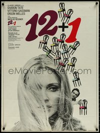 6k0354 TWELVE PLUS ONE French 24x32 1970 Sharon Tate, Orson Welles, Vittorio De Sica, rare!