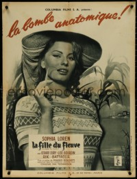 6k0356 WOMAN OF THE RIVER French 24x32 1955 La Donna del fiume, sexy Sophia Loren, rare!
