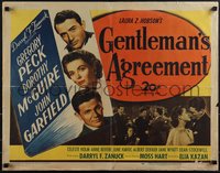 6k0189 GENTLEMAN'S AGREEMENT 1/2sh 1947 Elia Kazan, Gregory Peck, Dorothy McGuire, John Garfield!