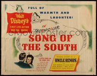 6k0208 SONG OF THE SOUTH style B 1/2sh 1946 Walt Disney, Uncle Remus, Br'er Rabbit, ultra-rare!