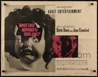 6k0216 WHAT EVER HAPPENED TO BABY JANE? 1/2sh 1962 Robert Aldrich, Bette Davis & Joan Crawford!