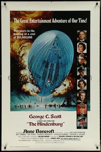 6k0724 HINDENBURG 1sh 1975 all-star cast, Akimoto art of zeppelin crashing down!