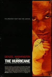 6k0730 HURRICANE signed DS 1sh 1999 by Norman Jewison, great close-up of boxer Denzel Washington!