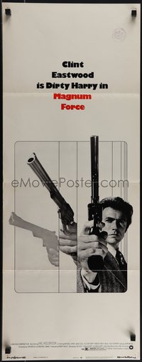 6k0086 MAGNUM FORCE insert 1973 action image of Clint Eastwood as Dirty Harry pointing his huge gun!