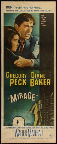 6k0089 MIRAGE insert 1965 is the key to Gregory Peck's secret in his mind, or in Diane Baker's arms