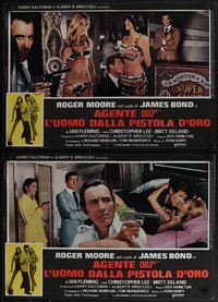 6k0159 MAN WITH THE GOLDEN GUN 4 Italian 18x26 pbustas 1974 Roger Moore as James Bond!