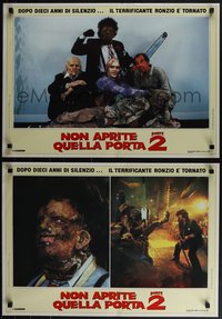 6k0156 TEXAS CHAINSAW MASSACRE PART 2 6 Italian 19x26 pbustas 1987 Tobe Hooper horror sequel!