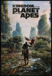 6k0764 KINGDOM OF THE PLANET OF THE APES teaser DS 1sh 2024 CGI Owen Teague as Noa on horseback!