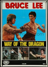 6k0287 RETURN OF THE DRAGON Lebanese 1974 Bruce Lee classic, great image fighting with Chuck Norris!